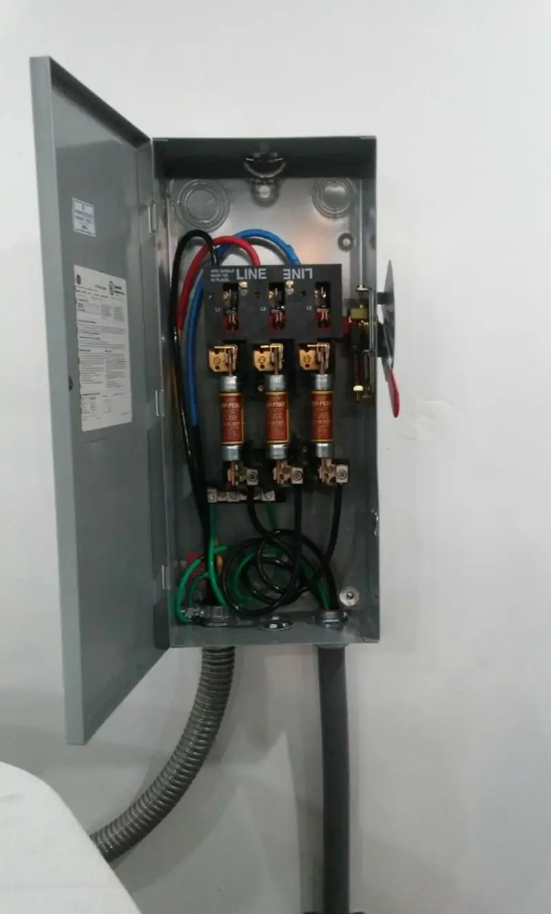 Three-phase disconnect switch installed for Electrical Wiring & Rewiring in McAllen